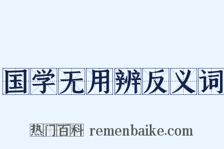 国学无用辨反义词是什么意思的图片
